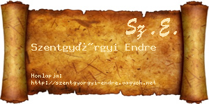 Szentgyörgyi Endre névjegykártya
