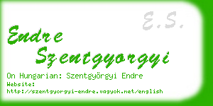 endre szentgyorgyi business card