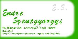 endre szentgyorgyi business card